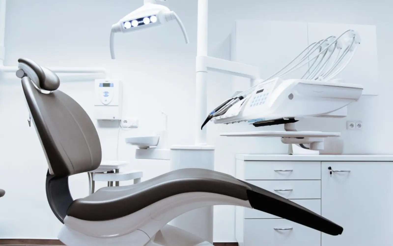 Modern dental surgery chair, representing healthcare and dental website design